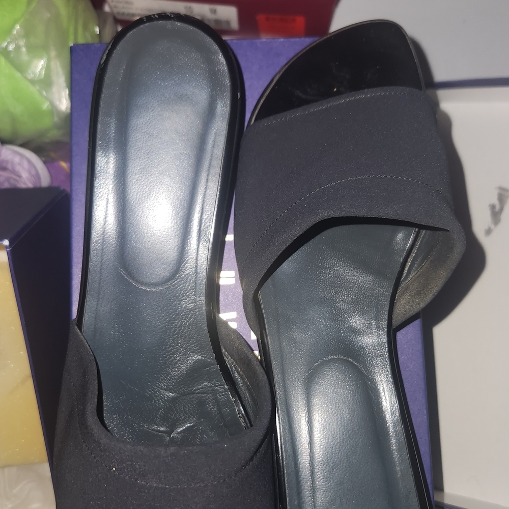 Stuart Weitzman Black Mules